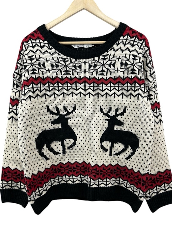 Bluenotes Sweaters - Bluenotes Cozy Fair Isle Reindeer Knit Sweater Size Medium